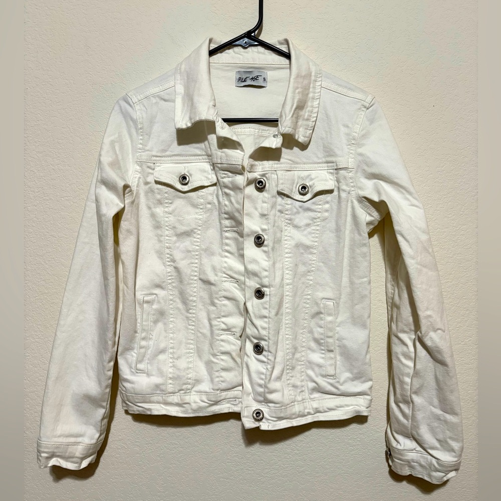 ‘Blue Age’ White Jean jacket Small